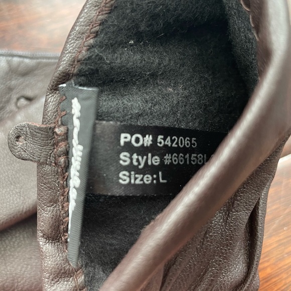 Chocolate Brown Leather Gloves (Pair) with Thinsulate Lining Size Large - Picture 6 of 7